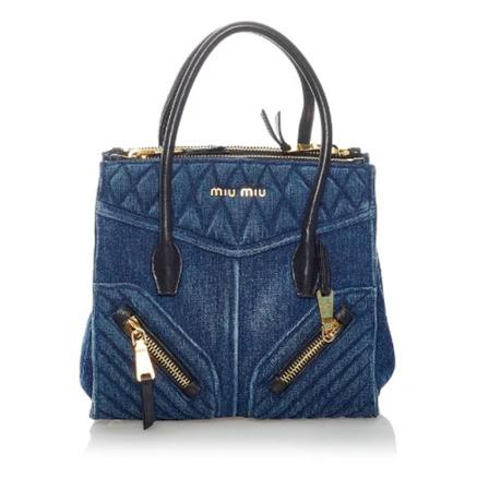 Miu Miu Pre-owned, Pre-owned Handbag Blauw, Dames, Maat:ONE Size