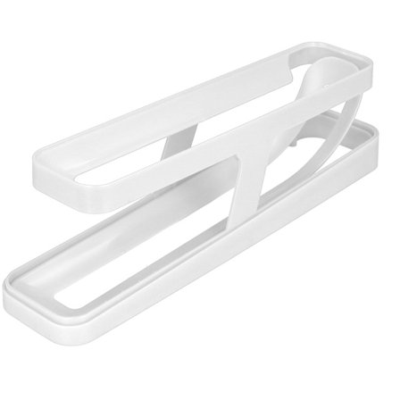 2-lags rullende eggdispenser kjøleskap oppbevaringsbeholder for kjøkkenbenk hvit