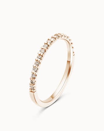 Lunette Diamond Ring Champagne Diamonds 18K Rose Gold - Eternity Rings from Vanbruun