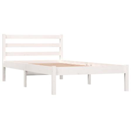 Vidaxl Sängram Massiv Furu 90x190 Cm Vit 3ft Vit