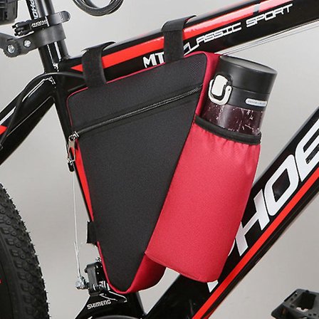 Ny cykeltriangelväska - Mountainbike framväska Ridutrustning Tillbehör (röd)