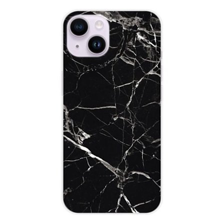 Silikonskal - Kompatibel med Apple iPhone 14 - design i svart marmor