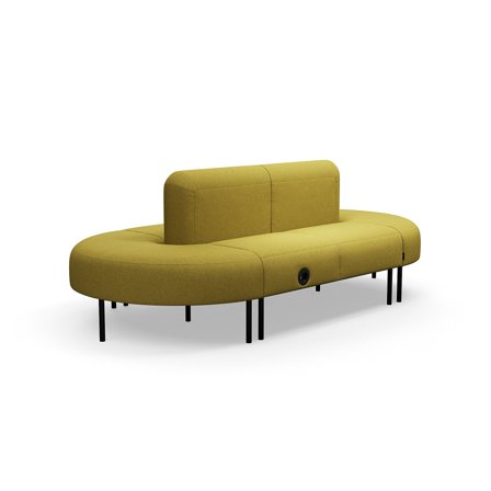 Sofa VARIETY, geschlossener Schwung, mit USB-Steckdose, Stoff Blues CSII, gold