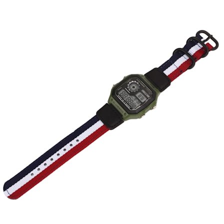 Digitaalinen urheilukello kangasrannekkeella, luminoidulla, vedenpitävällä retrosporttikello ulkoilulajeihin, kolme väriä