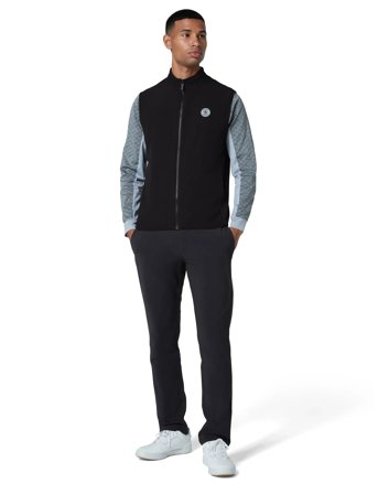 Original Penguin Golf Lightweight Mixed Media Reversible Vest - Black - XXL