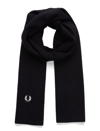 Classic Merino Wool Scarf Navy Fred Perry