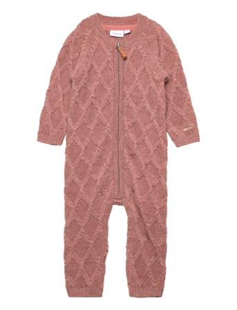 Nbfwrilla Wool Ls Knit Suit Xxii Långärmad Bodysuit Brun Name It