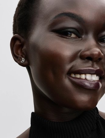 Pandora Moon Sterling Silver Stud Earrings With Clear Cubic Zirconia - Silver - ONE SIZE