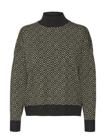 Vmaria Art Batwing Highneck Pullover Ga Black Vero Moda