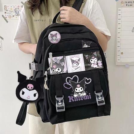 Ny Sanrio Kuromi Rygsæk Skuldertaske Pompompurin My Melody Studerende Skole Taske Stor Kapacitet Tegneserie Sød Skole Taske type2 type2 41cm x 31cm x 