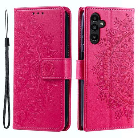 SKALO Samsung A25 5G Mandala lompakkokotelo - Cerise