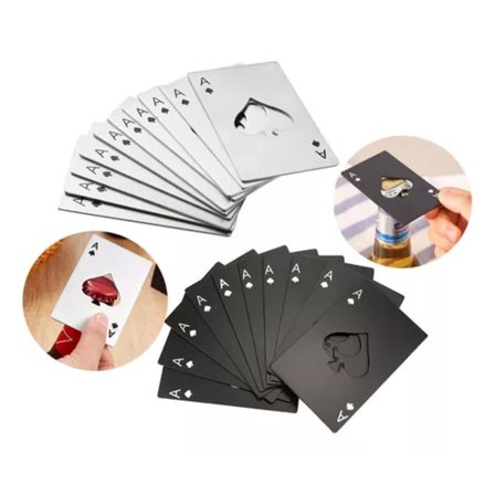 20 stk. Pokerkort Flaskeåpnere i Rustfritt Stål