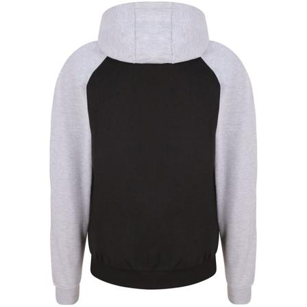 Awdis Just Hoods Baseball Zoodie Xxl Jet Black/heather Gre