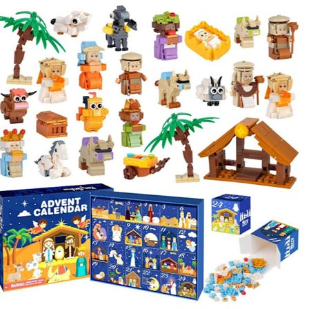 Jul Byggkloss Leksak Överraskningslåda, Barns Små Partikel Byggkloss Djur Hål Kul Set, Halloween Presentförpackning