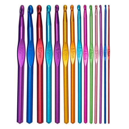 Aluminium virknålsset stickningsverktyg flerfärgad virknål