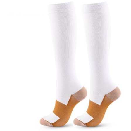 Go Go Gadget - Strumpor - Kompression - Promenader - Flygning - Strumpor - 1 par - Vit/Koppar - Storlek L/XL