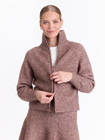 MATCH - Carmela cardigan - Donna - Str. XL - Dame - Gensere & Cardigans - Brun - 34% ull,34% Mohair,27% Nylon,5% Elastan