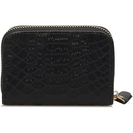 Dame Ægte Læder Lille Kreditkort Etui Holder Sikkerheds Rejse Pung (Lille, Sort SW)