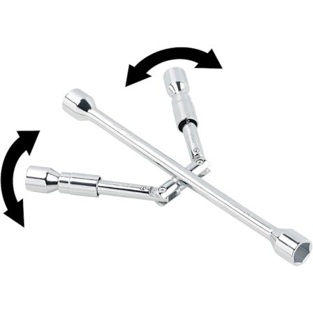 Foldbar krydsnøgle til 17/19/21/23 mm møtrikker