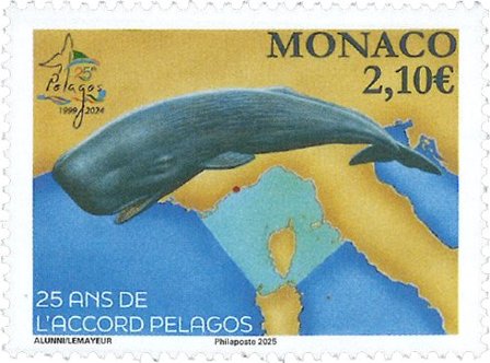 Monaco - Pelagos-aftalen 25-året - Postfrisk frimærke