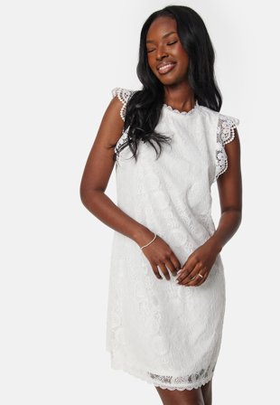 Pieces Pcolline SL Lace Dress Cloud Dancer Vaatteet