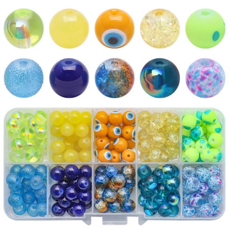 8MM pyöreät helmet värilliset kristallikristallihelmet kontrastiväri 10 ruudukon laatikko DIY korutarvikkeet