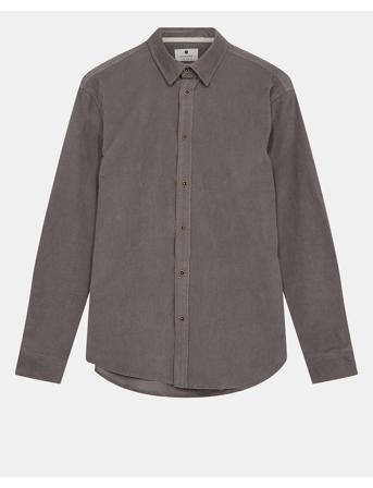 Akleif Solid Cord Shirt Anerkjendt Grey