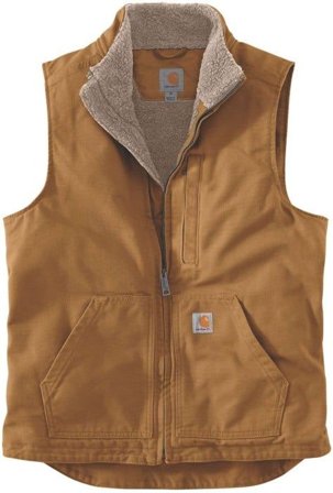 Carhartt Workwear Carhartt M's Washed Duck Lined Mockneck Vest - Loose Fit Carhartt Brown - Arbetsvästar