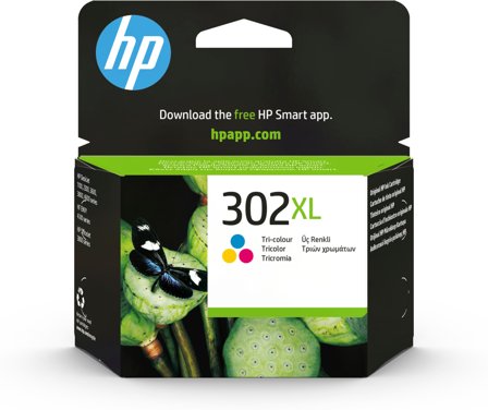 HP 302XL - Høy ytelse - farge (cyan, magenta, gul) - original - blekkpatron