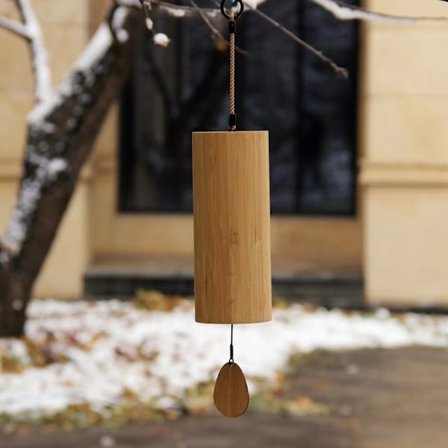 Vindspel i Bambu för Meditation, Ljudläkningsinstrument med Cirkulärt Tonomfång, Miljövänliga Material, Lugnande Känslor, Gåva för Yoga och Zen