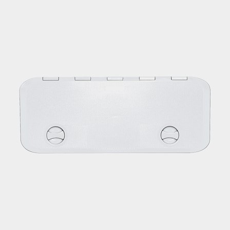 Inspektionslucka CAN-SB Europa, rektangulär, 250 x 607 mm, med vred, vit