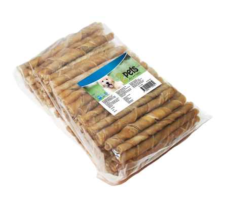 2 pets - Tyggepinne vridd 12 cm / 9-10 mm 100-pakning - Hund - Hundegodbiter & tyggebein - Dental tyggebein & tanntyggebein - ZOO.no