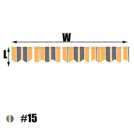 Born Pretty 2,5m/3m/3,5m/4m/5m Butikkbanner Erstatning Vanntett Stoffstrimler Bølgete Kappe Solskjerming Baldakin Terrasse Markise