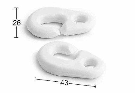 HABO FLAGG KLIPS PLAST HVIT 2 STK SB