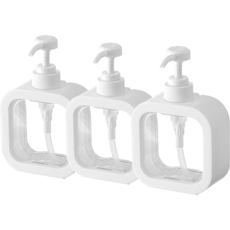 Pakke med 3 - 300 ml tomme klare flasker - klemme flaske, genopfyldelig (hvid)