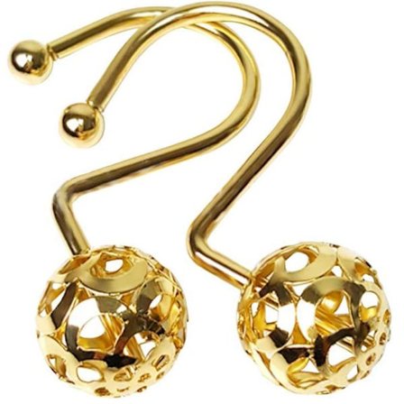 Guld bruseforhængskroge ringe, 12 dekorative bruseforhængskroge, metal rustfri bruseforhængsringe til badeværelse