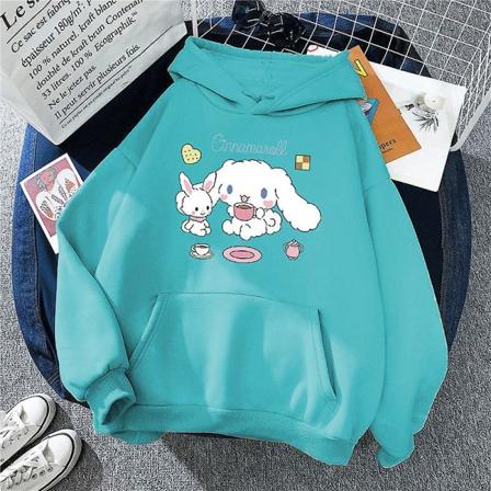 Sanrio Anime Cinnamoroll Kuromi My Melody Plysch Huvtröjor Kläder Pojkflicka Baby Tröjor Pullover Toppar Present 145-155CM KLOPP