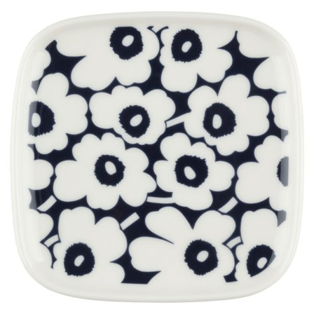 Marimekko Pikkuinen Unikko tallerken 10 cm, blå/hvid | KitchenOne