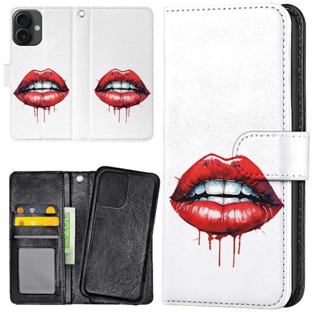 iPhone 16 Plus - Plånboksfodral/Skal Lips