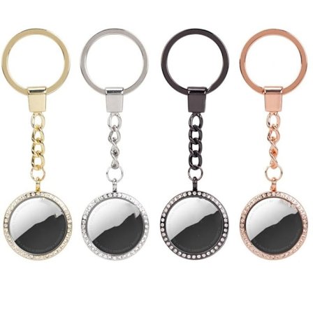 AirTag Case som nøkkelring med steiner og gull sølv svart