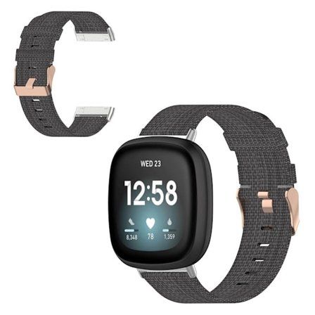 Fitbit Sense / Versa 3 rostfritt stål klockarmband - mörkgrå