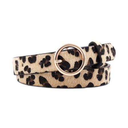 Kvinnor Bälten Print Serpentine Kvinnor Runt Legering Japanskt spänne Dekorativt Bälte Kvinna Leopard print 105x2cm