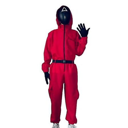 Voksen Halloween Squid Game Jumpsuit Kostyme Sett-1 W
