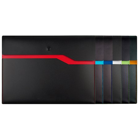 6-pack A4-dokumentmapp med ficka, dubbellagers plastficka