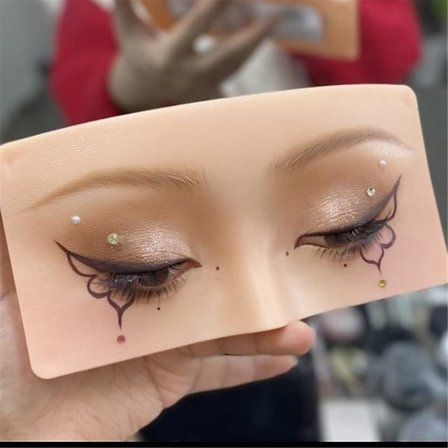 Makeup Practicing Aid Face Eyes Make Up Practice Training Mannequin Silicone Board For Cosmetologist