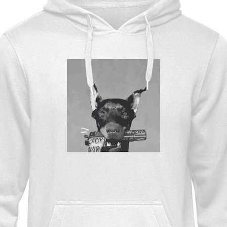 Barn-Hettegenser | Myk Hettegenser for Barn Grå Hund Grafisk Design Tuff Djurmotiv Street Art Urban hvit 12-13 År