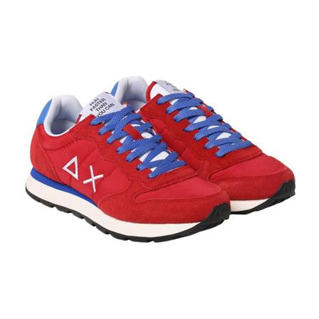 Sun68, Red Leather Sneakers Rood, Heren, Maat:44 EU