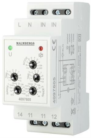 Malmbergs Multifunksjonsrele 230V 2 tidsområder