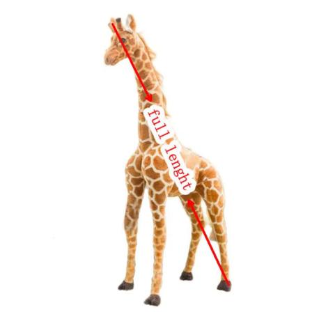 Ny 50-120cm Giant Real Life Giraff Plysch Leksaker Söt Fyllda Hjortdockor Mjuk Djurkudde Födelsedagsgåva Pojkflicka Giraff 80cm