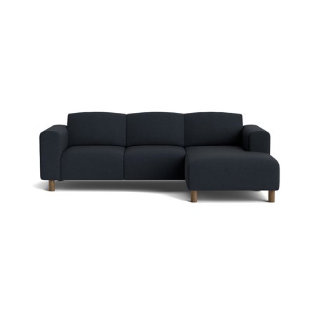 Toledo chaiselong sofa, højrevendt - Loop Mørkeblå - 238x152x78 - Sofa, chaiselong
